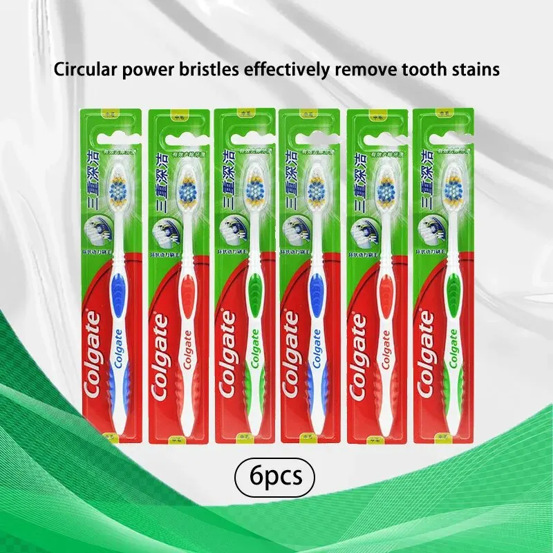 Teeth Whitening In Office - Colgate 6pcs Adult Soft Bristle Toothbrush