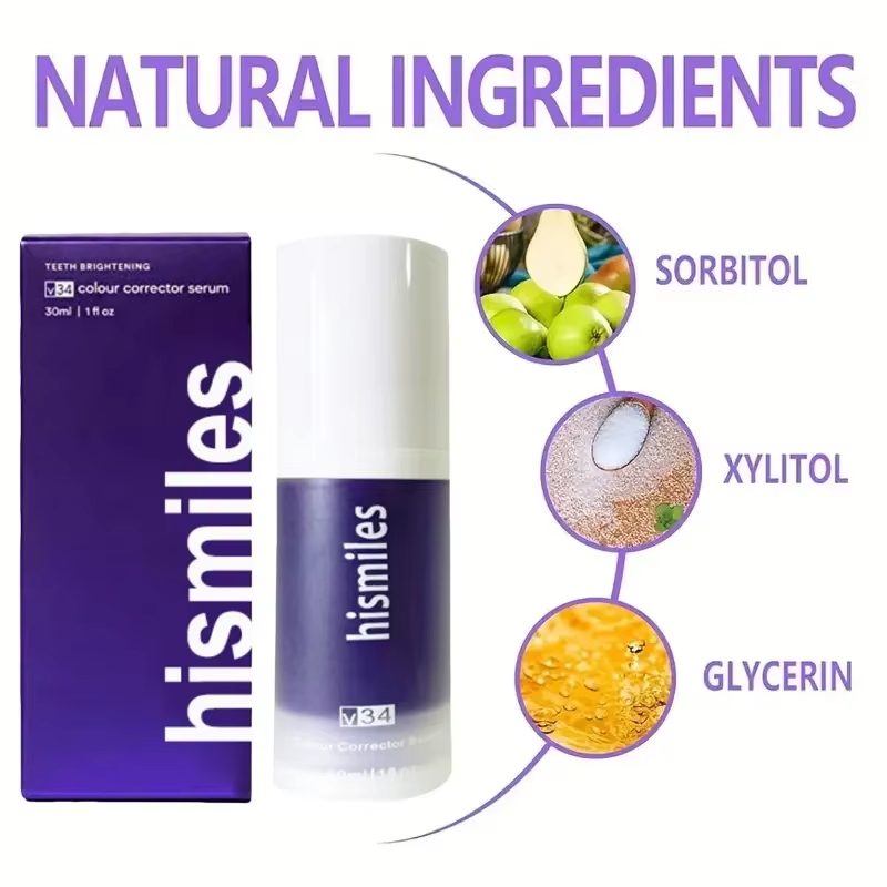 Teeth Whitening Hismile - Purple Whitening Toothpaste Deep Cleaning Stain