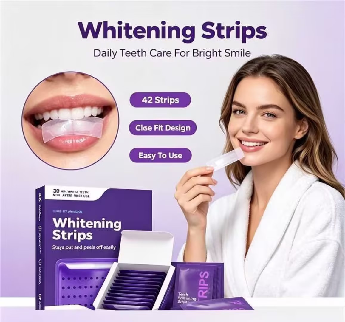 Teeth Whitening Strips 42Pcs C - Teeth Whitening In Office 评论和价格