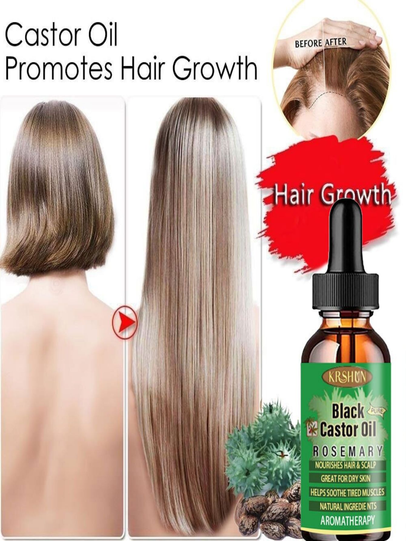 Black Castor Oil Nourishes Hai - Coconut Oil Pull 评论和价格